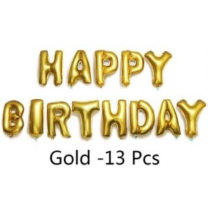 Балони букви надпис HAPPY BIRTHDAY златни - големи 40 см 