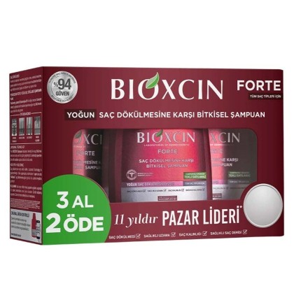 Комплект 3 опаковки Bioxcin Forte Шампоан против интензивен косопад 3x300ml