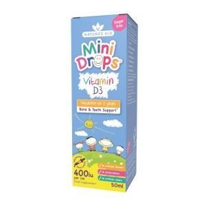 Mini Drops Витамин D3 капки за бебета и деца 50ml, Natures Aid