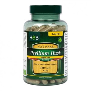 Псилиум хуск фибри (Psyllium Husk) 500mg 200 капсули, H&B