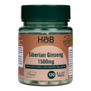 Сибирски женшен (Siberian Ginseng) 500мг 120 таблетки, H&B