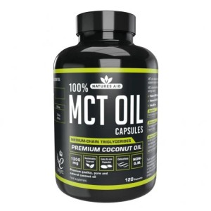 Кокосово масло на капсули (100% MCT Oil) 1200мг 120 капсули, Natures Aid